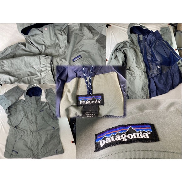 VTG Patagonia Storm Jacket 83602 F8 Green Unisex Large Rain GoreTex Bananarama